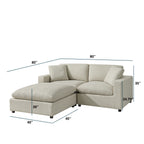 Cassandra Modular 3-piece Chofa Sectional Sofa
