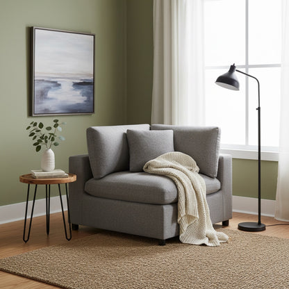 Cassandra Corner Wedge Chair - Charcoal Accent Chair