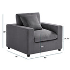 Cassandra Modern Armchair - Charcoal Accent Chair
