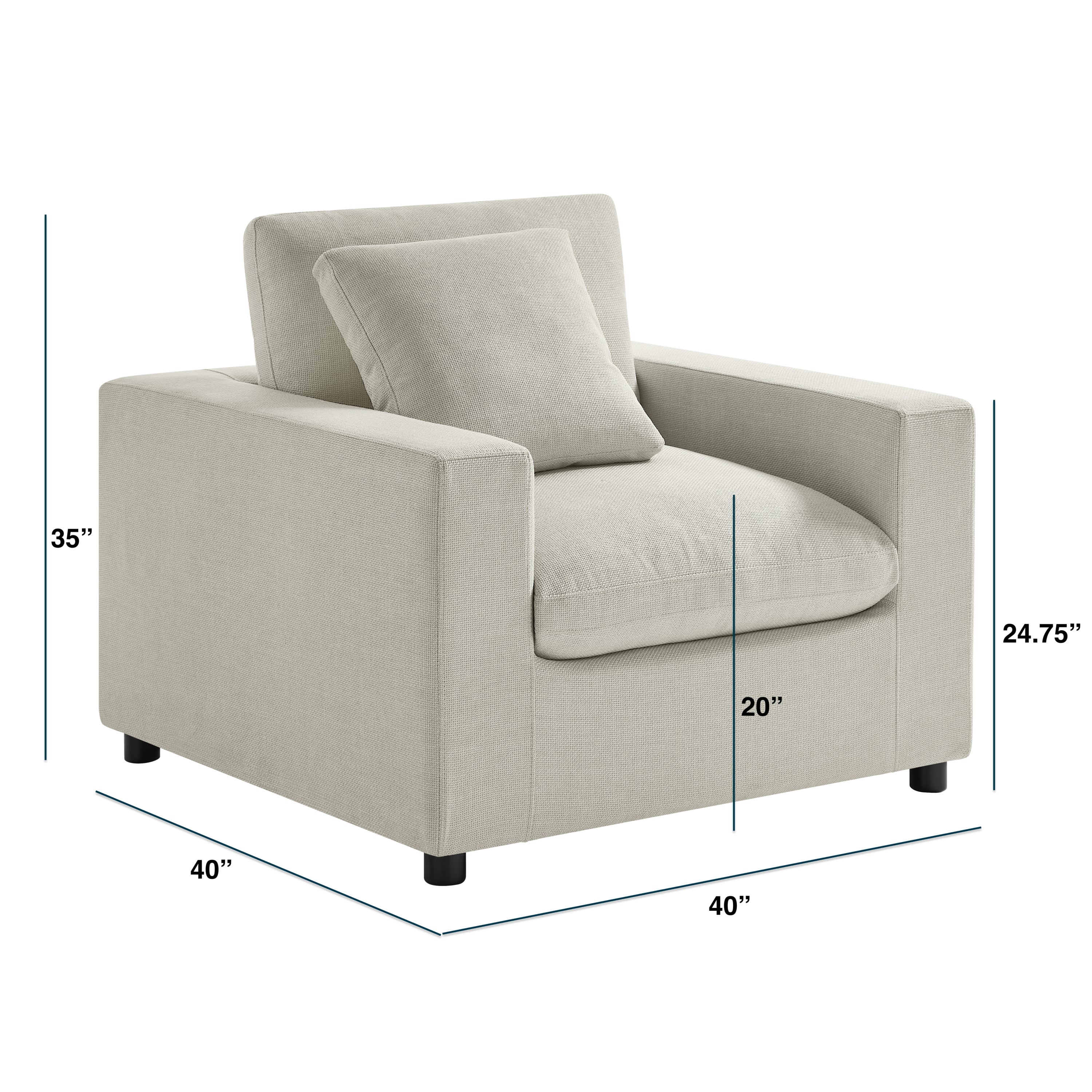 Cassandra Modern Armchair - Beige Accent Chair