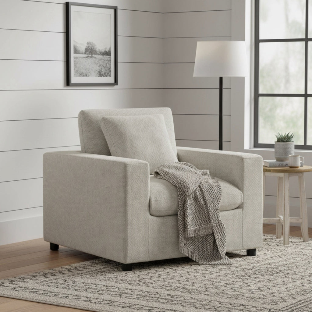 Cassandra Modern Armchair - Beige Accent Chair