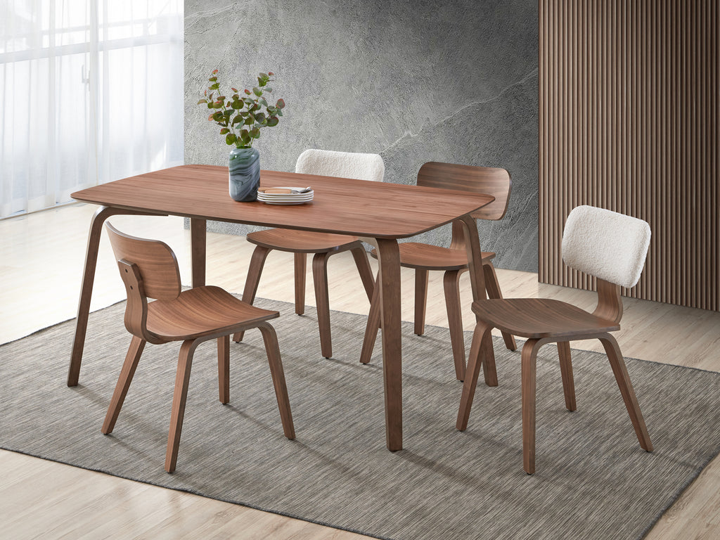 Casson 5Pcs Walnut Finish Dining Room Set