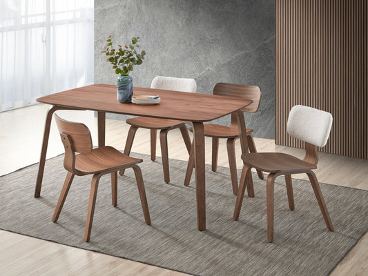 Casson 5Pcs Walnut Finish Dining Room Set