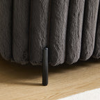 49.2' Wide Faux Fur Flip Top Storage Bench with Black Metal Legs, Bed End Stool Foot Rest for Living Room Entryway Dorm Bedroom,Charcoal