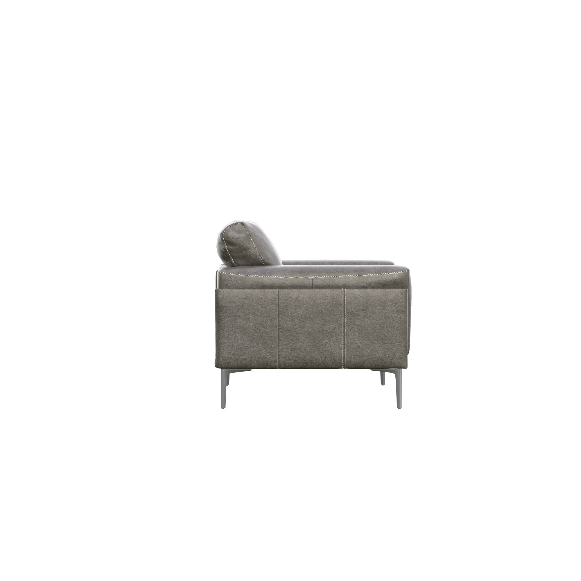 Charcoal Gray Leather Chair Accent Chair