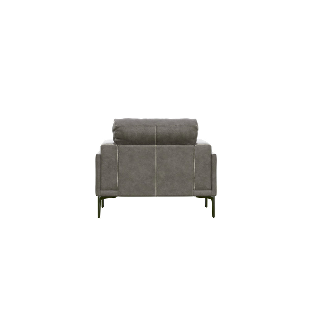 Charcoal Gray Leather Chair Accent Chair