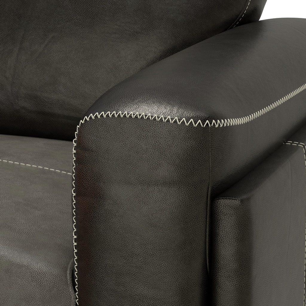 Charcoal Gray Leather Chair Accent Chair