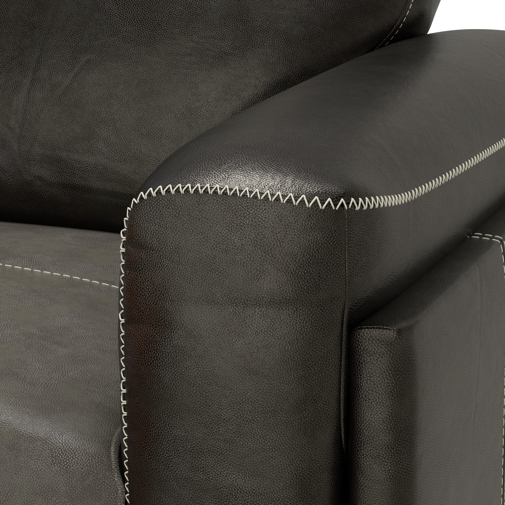 Charcoal Gray Leather Chair Accent Chair