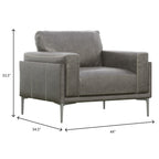 Charcoal Gray Leather Chair Accent Chair