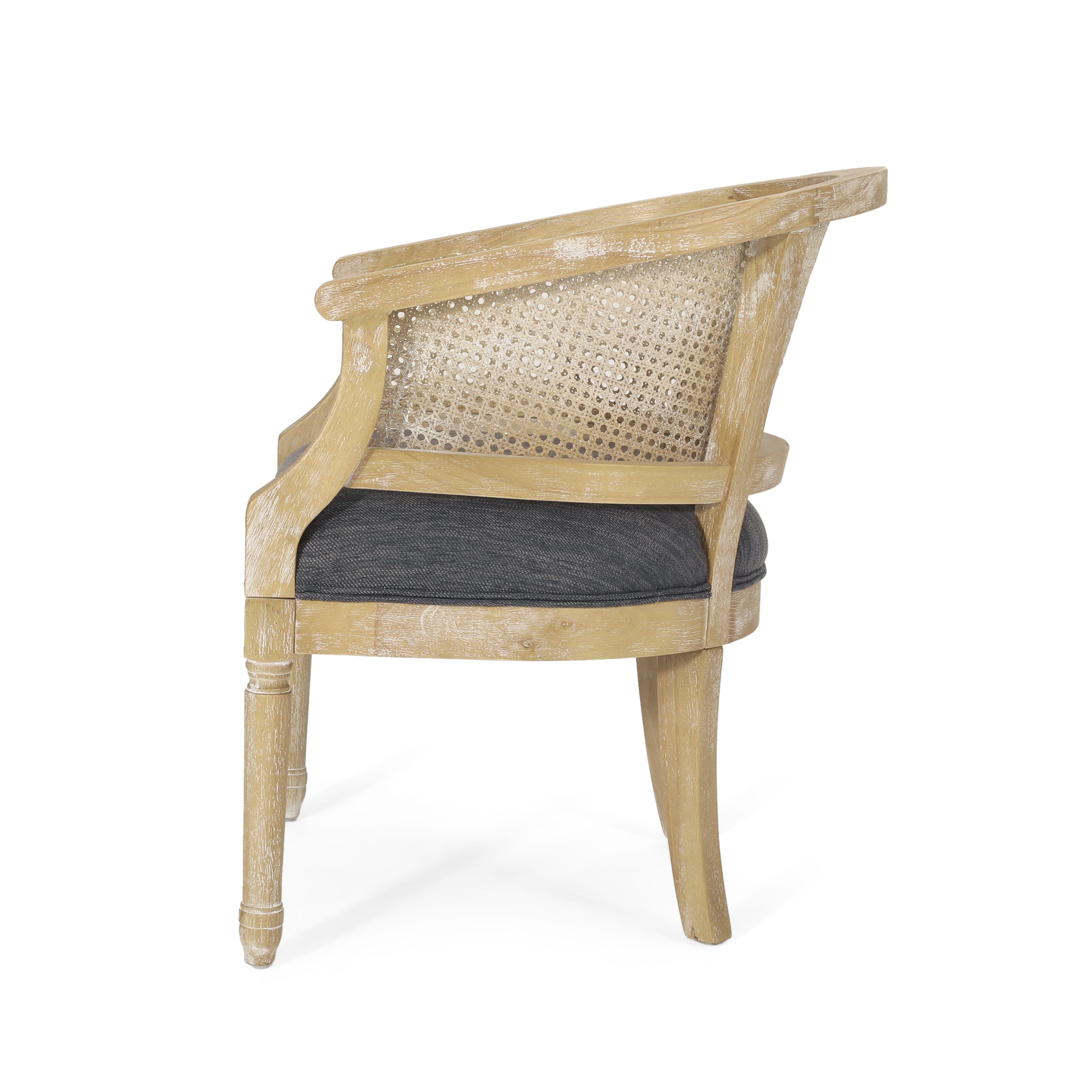 Accent Chair Rubber Wood Charcoal