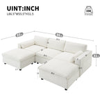 [VIDEO]86.5'' Chenille Modular Sectional Sofa with Storage Pockets, 5 Seat U Shaped Couch Set with Pillows,Free Combination,Modern Cloud Sofa with 2 Movable Ottoman for Living Room,Apartment,3 Colors