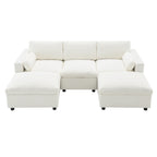 [VIDEO]86.5'' Chenille Modular Sectional Sofa with Storage Pockets, 5 Seat U Shaped Couch Set with Pillows,Free Combination,Modern Cloud Sofa with 2 Movable Ottoman for Living Room,Apartment,3 Colors