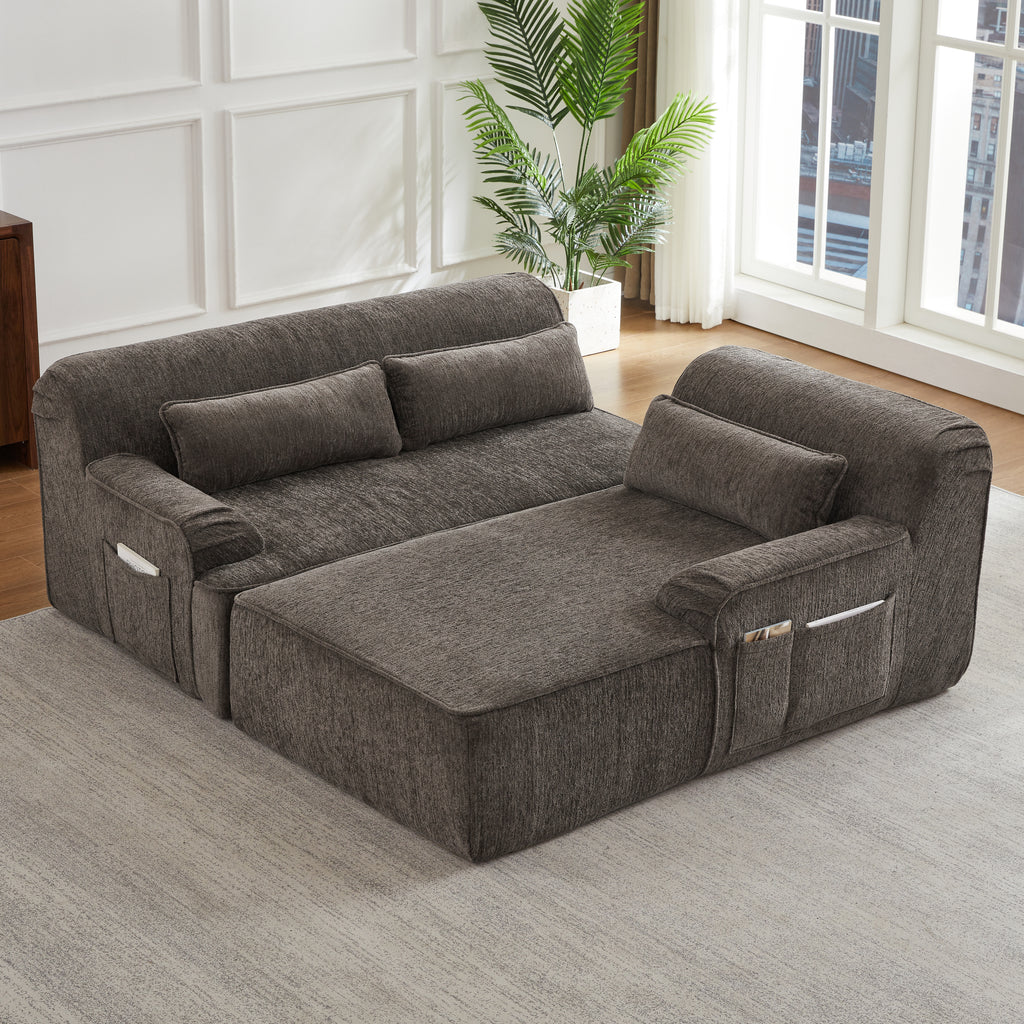 Chenille L-Shape Luxury Sectional Oversized Sofa,Mnimalist Design,Comfy Sleeper Couch for Living Room,Apartment&Reception Spaces,No Assembly Required Sectional Sofa