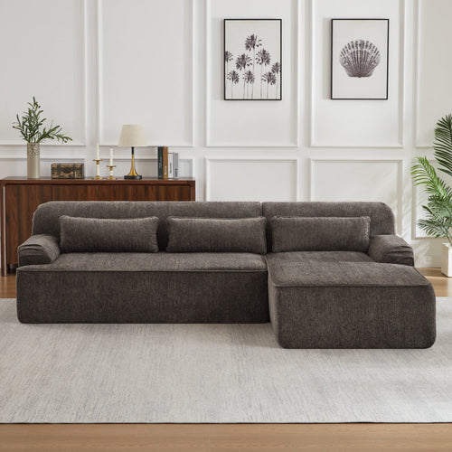 Chenille L-Shape Sofa for Comfortable Living Spaces.