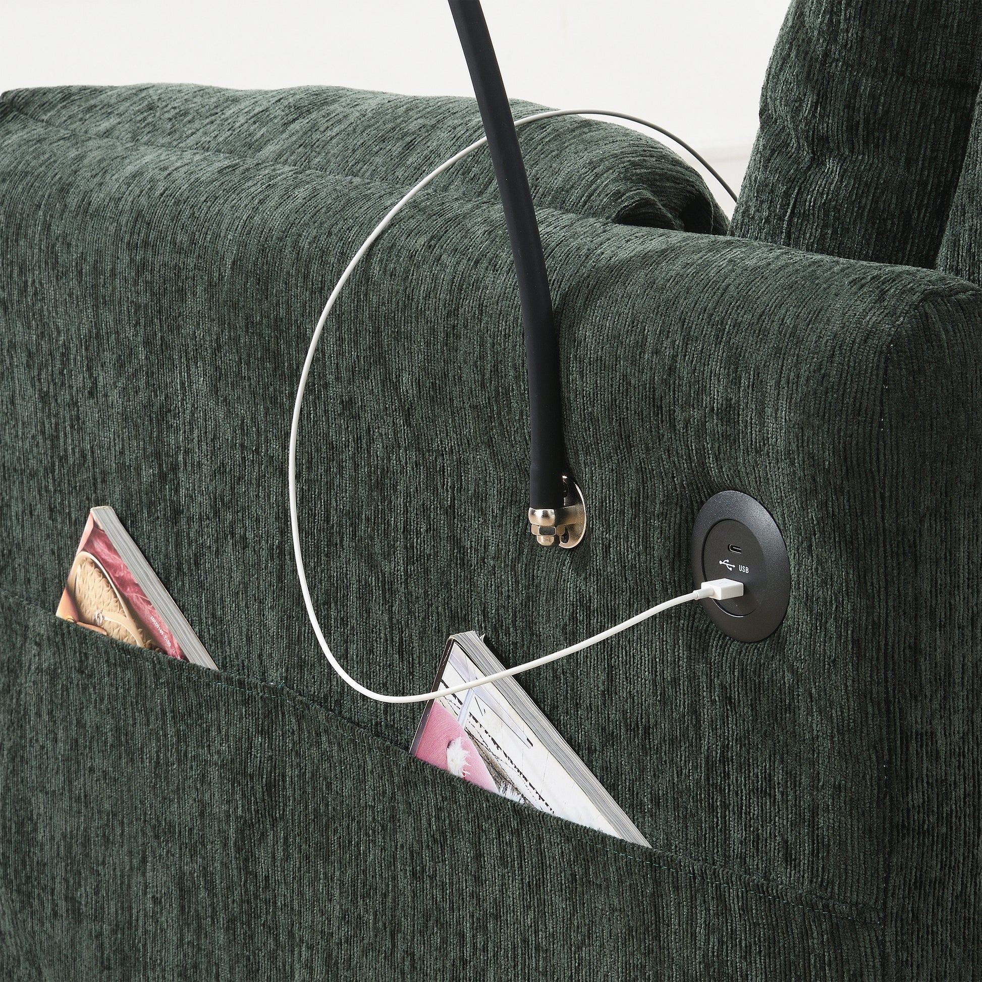 [VIDEO+NEW]96.5'' Chenille Sectional Sofa with Storage Ottoman and Pockets,Adjustable Phone Holder,Wide Seat,4 Seat L Shaped Couch Set,Comfy Sofa with USB Charger for Living Room,Apartment,3 Colors