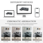 Chenille L-Shaped Modular Sectional Sofa with Ottoman.
