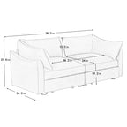 Chenille Orange 2-Seater Sofa With Storage Drawers.