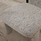 22.05' Wide Modern Upholstered Chenille Dining Chair Set of 4 with Rubberwood Legs, Armless Curved Back Accent Chairs for Living Room Bedroom Restaurant Cafes Dining Room Reception, White/Black Dining Chair