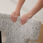 22.05' Wide Modern Upholstered Chenille Dining Chair Set of 4 with Rubberwood Legs, Armless Curved Back Accent Chairs for Living Room Bedroom Restaurant Cafes Dining Room Reception, White/Black Dining Chair