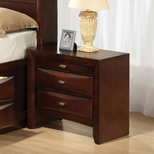 Cherry Color Simple Contemporary 1pc Nightstand Solid wood Bedside Table Knob Pulls 2-Drawers Bedside Table