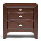 Cherry Color Simple Contemporary 1pc Nightstand Solid wood Bedside Table Knob Pulls 2-Drawers Bedside Table