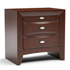 Cherry Color Simple Contemporary 1pc Nightstand Solid wood Bedside Table Knob Pulls 2-Drawers Bedside Table