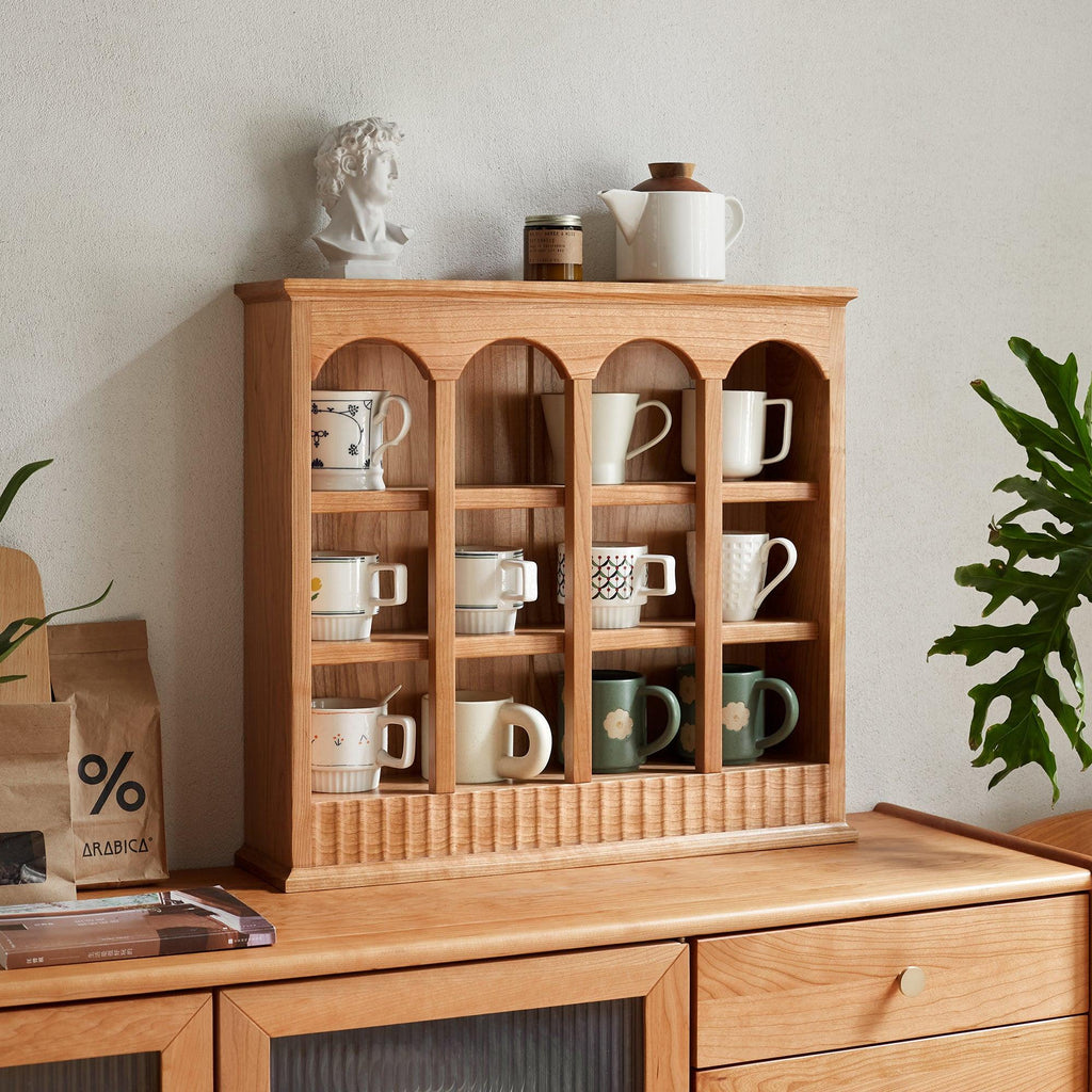 Cherry Wood Solid Storage Rack For Kitchen Dining.