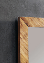 Bridgevine Home Steampunk Mirror, No Assembly Required, Chestnut Finish