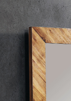 Bridgevine Home Steampunk Mirror, No Assembly Required, Chestnut Finish