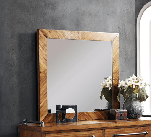 Chestnut Finish Steampunk Wall Mirror by Bridgevine.