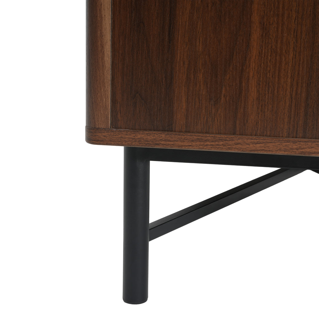 Functional 4-Door TV Cabinet – 2 Storage Spaces, Adjustable Shelves, Ideal for Living Room Organization, Chestnut