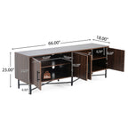 Functional 4-Door TV Cabinet – 2 Storage Spaces, Adjustable Shelves, Ideal for Living Room Organization, Chestnut