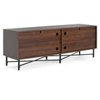 Functional 4-Door TV Cabinet – 2 Storage Spaces, Adjustable Shelves, Ideal for Living Room Organization, Chestnut
