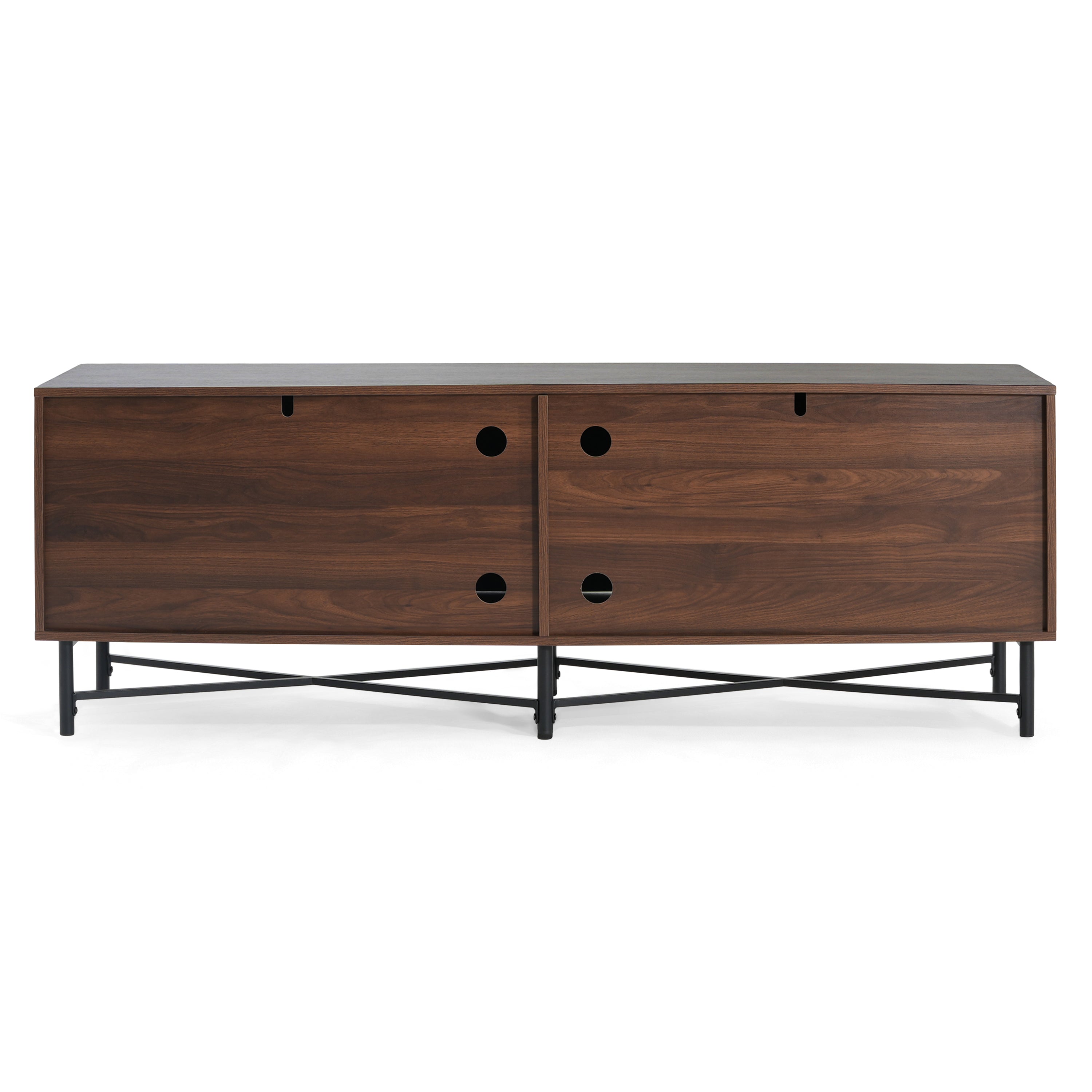 Functional 4-Door TV Cabinet – 2 Storage Spaces, Adjustable Shelves, Ideal for Living Room Organization, Chestnut