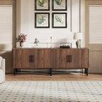 Functional 4-Door TV Cabinet – 2 Storage Spaces, Adjustable Shelves, Ideal for Living Room Organization, Chestnut