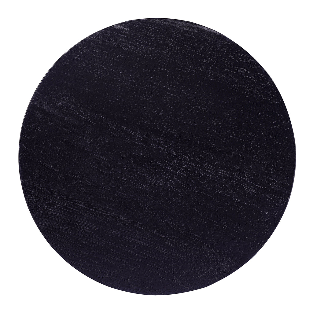 15.70' Round End Table, Hollow Woven Side Table, Small Rubber Wood Nightstand, Rattan Woven Tea Desk, Round Wood Tabletop, Chic Home Decor Desk, Easy Assembly, Black Color End Table