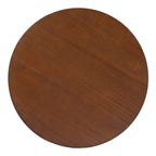 15.70' Round End Table, Hollow Woven Side Table, Small Rubber Wood Nightstand, Rattan Woven Tea Desk, Round Wood Tabletop, Chic Home Decor Desk, Easy Assembly, Dark Brown Color End Table