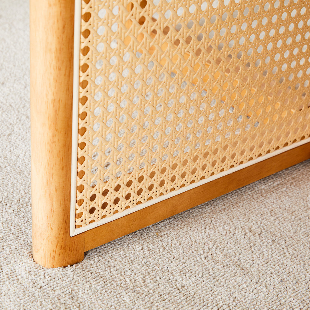 Chinese countryside retro solid wood round table, simple modern imitation rattan table, wooden table, desk. Suitable for dining room, living room, office