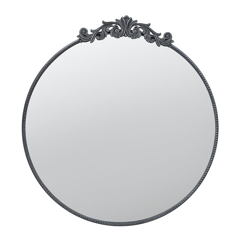 36" x 39" Classic Design Mirror with Round Shape and Baroque Inspired Frame for Bathroom, Entryway Console Lean Against Wall - Groovy Boardz