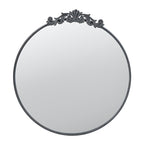 36" x 39" Classic Design Mirror with Round Shape and Baroque Inspired Frame for Bathroom, Entryway Console Lean Against Wall - Groovy Boardz