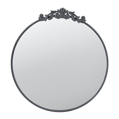 36" x 39" Classic Design Mirror with Round Shape and Baroque Inspired Frame for Bathroom, Entryway Console Lean Against Wall - Groovy Boardz