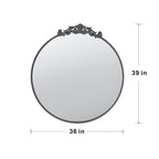 36" x 39" Classic Design Mirror with Round Shape and Baroque Inspired Frame for Bathroom, Entryway Console Lean Against Wall - Groovy Boardz