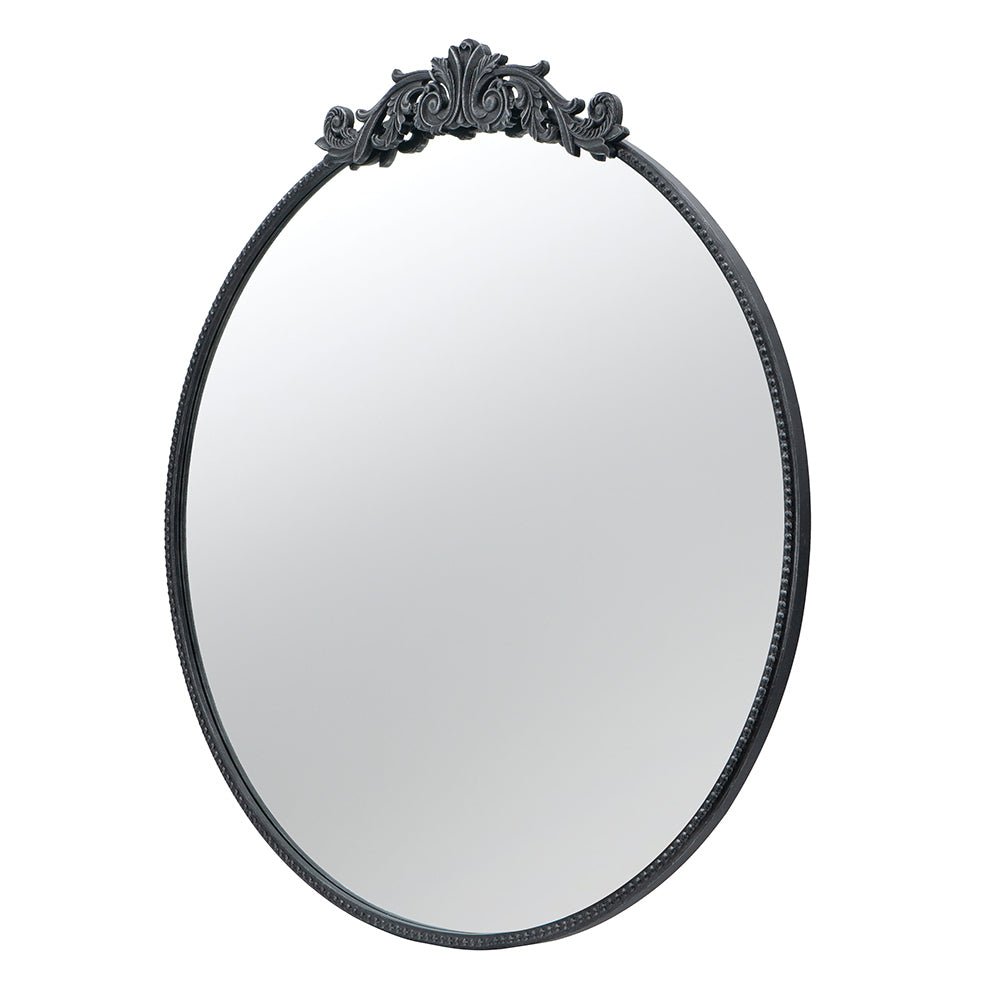 36" x 39" Classic Design Mirror with Round Shape and Baroque Inspired Frame for Bathroom, Entryway Console Lean Against Wall - Groovy Boardz
