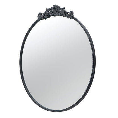 36" x 39" Classic Design Mirror with Round Shape and Baroque Inspired Frame for Bathroom, Entryway Console Lean Against Wall - Groovy Boardz