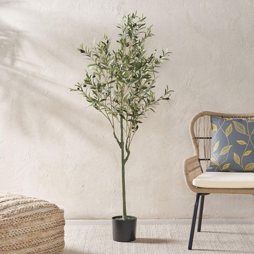 Classic 5-Foot Green Iron Olive Tree Design.