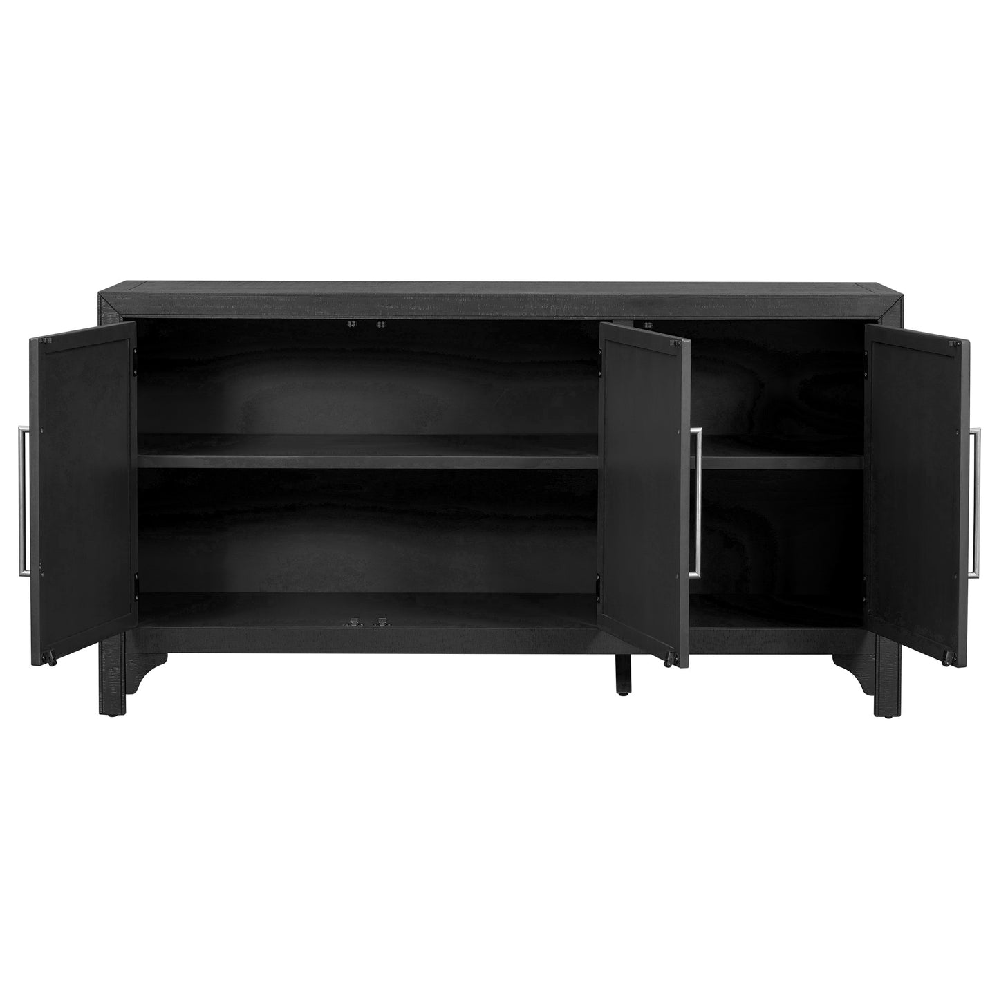 U_Style Designed Storage Cabinet Sideboard with MDF+Pine veneer , Adjustable Shelves, Suitable for Living Rooms, Entrance and Study Rooms.