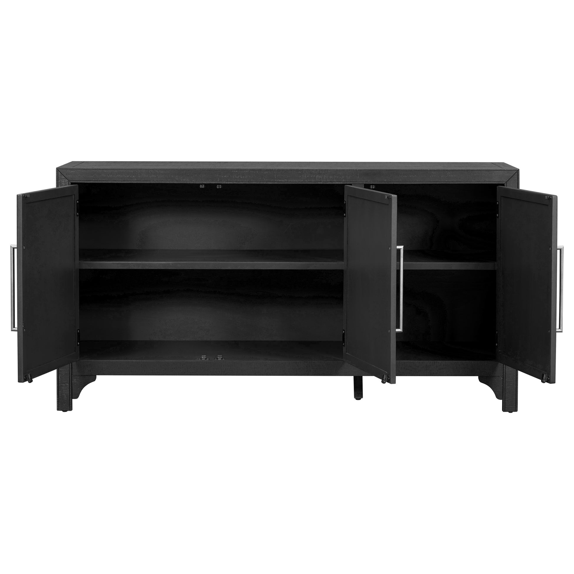 U_Style Designed Storage Cabinet Sideboard with MDF+Pine veneer , Adjustable Shelves, Suitable for Living Rooms, Entrance and Study Rooms.