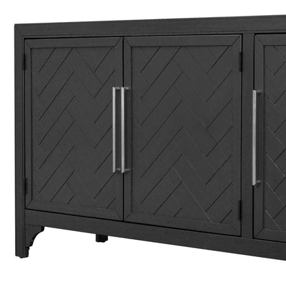 U_Style Designed Storage Cabinet Sideboard with MDF+Pine veneer , Adjustable Shelves, Suitable for Living Rooms, Entrance and Study Rooms.