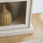 Glass display cabinet 4 Tier Glass Display Cabinet Storage Curio Cabinet with Flip up Glass Doors, Collectors Showcase Toy Figure Organizers Rack, Bookcase for Living Room White