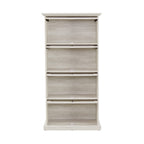 Glass display cabinet 4 Tier Glass Display Cabinet Storage Curio Cabinet with Flip up Glass Doors, Collectors Showcase Toy Figure Organizers Rack, Bookcase for Living Room White